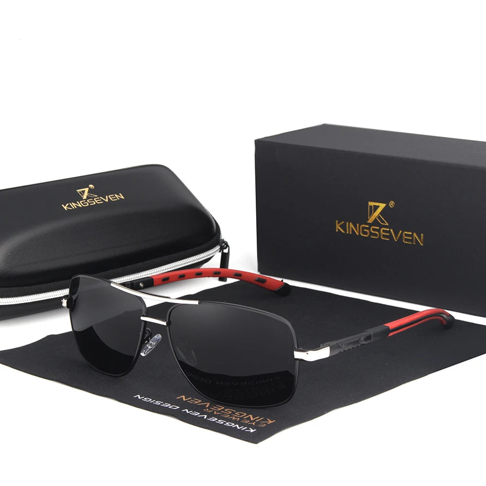 For KINGSEVEN Men's Sunglasses Brand Design Aluminum Frame HD Polarized UV400 Mirror Sun Glasses for Men Women 724