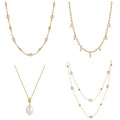 Jiangyuan 14K Gold Plated Chain Choker Pearl Necklace 925 Sterling Silver Baroque Natural Freshwater Pearl Necklace