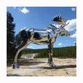Outdoor Garden Decoration Welded Stainless Steel Deer Moose Sculpture European-style Customized Size Large Mirror Polished
