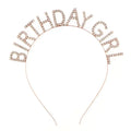 Sequin Rhinestone Happy Birthday Headband DIY BIRTHDAY GIRL Alloy Metal Crown Party Decoration Hairband Girls Tiara Supplies