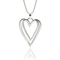 Shiny Silver Heart Shape Short Snake Chain Pendant Necklace for Women Teens Girl by Welbijoux