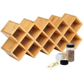 Tailai 18-Jar Bamboo Countertop Spice Wooden Art Craft Rack Organizer Kitchen Cabinet Cupboard Wall Mount Door Spice Storage