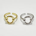 INS Trendy Sterling Silver O Shape Oval Geometric Rings S925 Chunky Circle Gold Rings for Women
