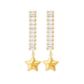2022 Luxury Design Gold Plated Square Cz Zircon Star Earring Stainless Steel Zirconia Star Pendant Earring for Party