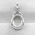 Sterling Silver 9*11mm Semi Mount Pendant Empty Frame Blank Support Setting S925 Base Holder Without Center Stone for DIY Inlay