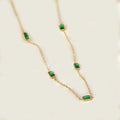 Minimalist Trendy Geometric Style Stainless Steel 18K Gold Plated Charm Cavicle Zircon Necklace for Women