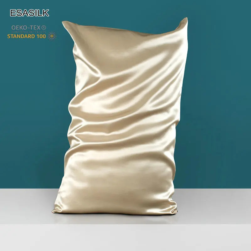 Wholesale 100% Mulberry Silk Pillowcase 10 Colors Hidden Zipper 22mm Plain Woven Silk Home Hair Hotel Use Solid Style Box