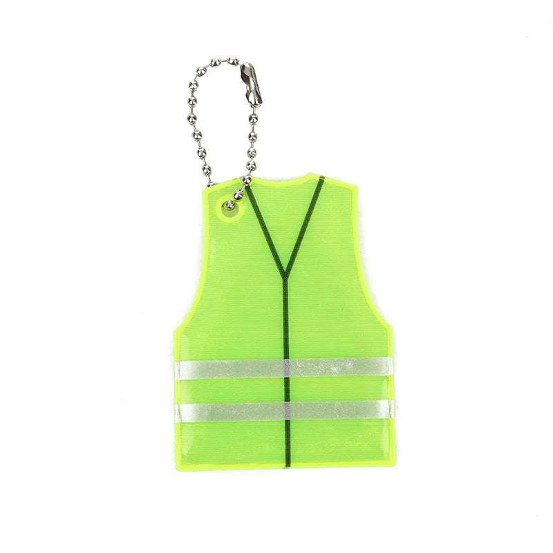 Wholesale Safety Vest Reflective Keychain with Ball Chain Custom Logo Safety Warning Reflector for School Bag Backpack Pendant