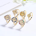 Hd Colorful Cubic Zirconia Harmony Wholesale Religious Cross Zircon Rings for Girls in 18K Gold Plated Jewelry Elegance
