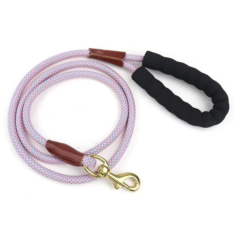 5 Ft Stocked Dog Leads Heavy Duty Reflective Rope Dog Leashes with Soft Handle Rotating Metal Clip