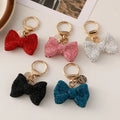 Creative Wholesale Metal Full Diamond Bow Bag Key Keychain Keyring Charm Pendant Minimalist Car Schoolbag Keychain