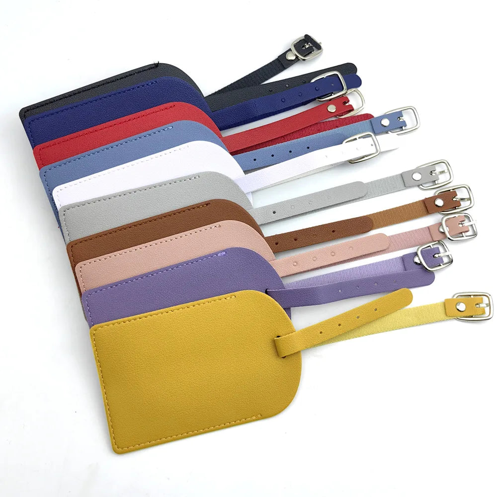 Wholesale or Custom Logo Cheaper Price Foil Printing Silver or Gold Dmbossed PU Leather Suitcase Hang Tag Travel Luggage Tag