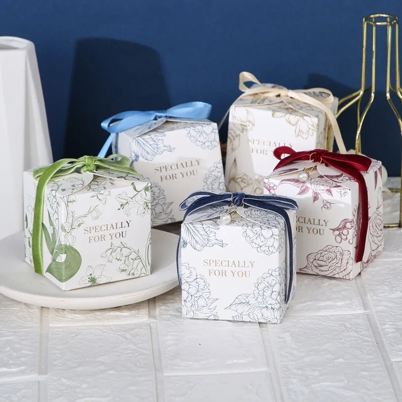 Creative Gift Box With Ribbon Candy Chocolate Gift Boxes Luxury European Style Wedding Favor Packaging Box