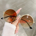 Fashion Round Glasses New Women Metal Frames Glasses Gradient Tea Shades Eyewear Female UV400 Eyeglasses De Sol