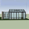 Factory Supply Discount Price Prefabricated Automatic Double Hipped Sunroom Modern Aluminum Alloy Tempered Glass Construction