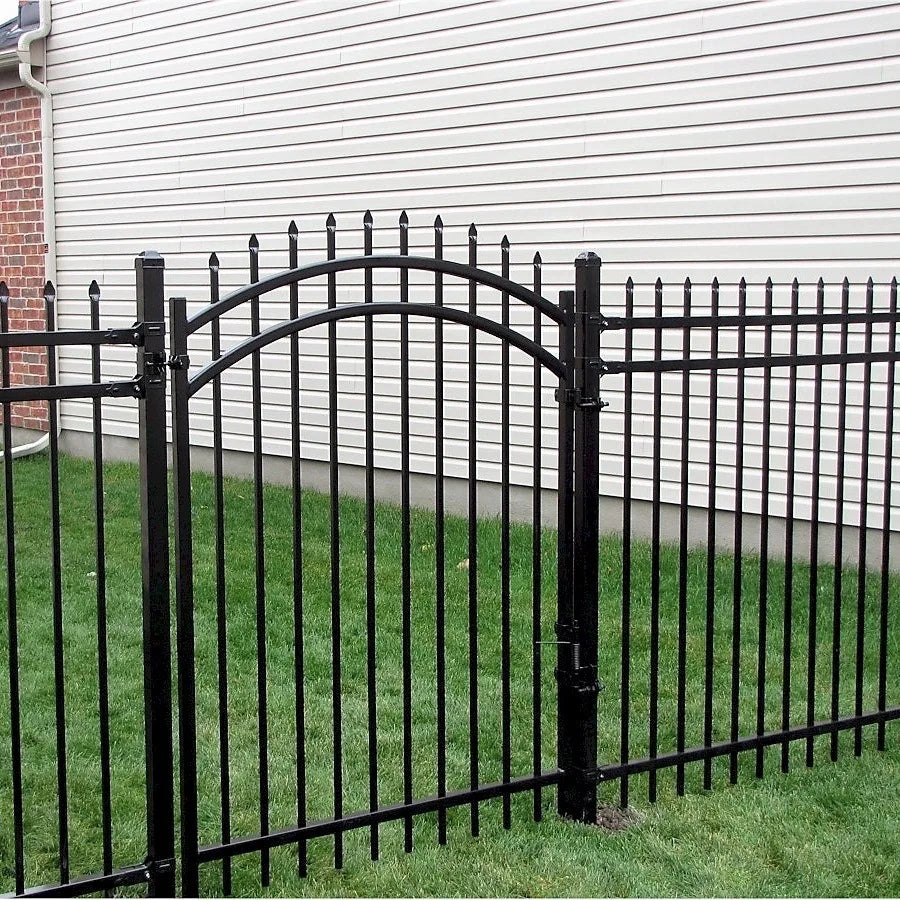 High Security Powder Coated Wrought Iron Steel Picket Fence Design Anti-Climb Eco-Friendly Rodent Proof