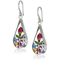 SC Hot Trendy Elegant Long Teardrop Earrings Fashion Romantic Resin Pressed Flower Earrings for Women