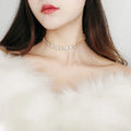 Fine Jewelry Stainless Steel Alloy Chain Gemstone Necklace Custom Elastic Stretch Crystal Charm Zircon Choker Necklace for Women