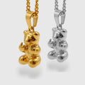 Dainty Small Bear Pendant 20mm Silver Gold Stainless Steel Curb Chain Offensive Bear Necklace for Women Men