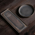 Japanese Style Coarse Pottery Tea Tray Handmade Retro Tea Table Saucer Porcelain Minimalist Water Dry Pour Tea Tray