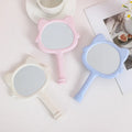 Zonyin New Design Plastic Cartoon Cute Cat Shape Portable Handheld Makeup Mirror Salon Hand Held Mirror Cosmetic Mirror for Girl