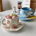 Coffee Cup and Saucer Afternoon Tea Ceramic Cup Light Luxury Mug Box Mugs Modern HANDGRIP Natural Stone Coffee Mugs 300ml 7days