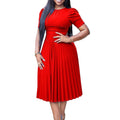 Latest Design Women's Dresses Plus Size Elegant Dress African Pleated Midi Dress for Women