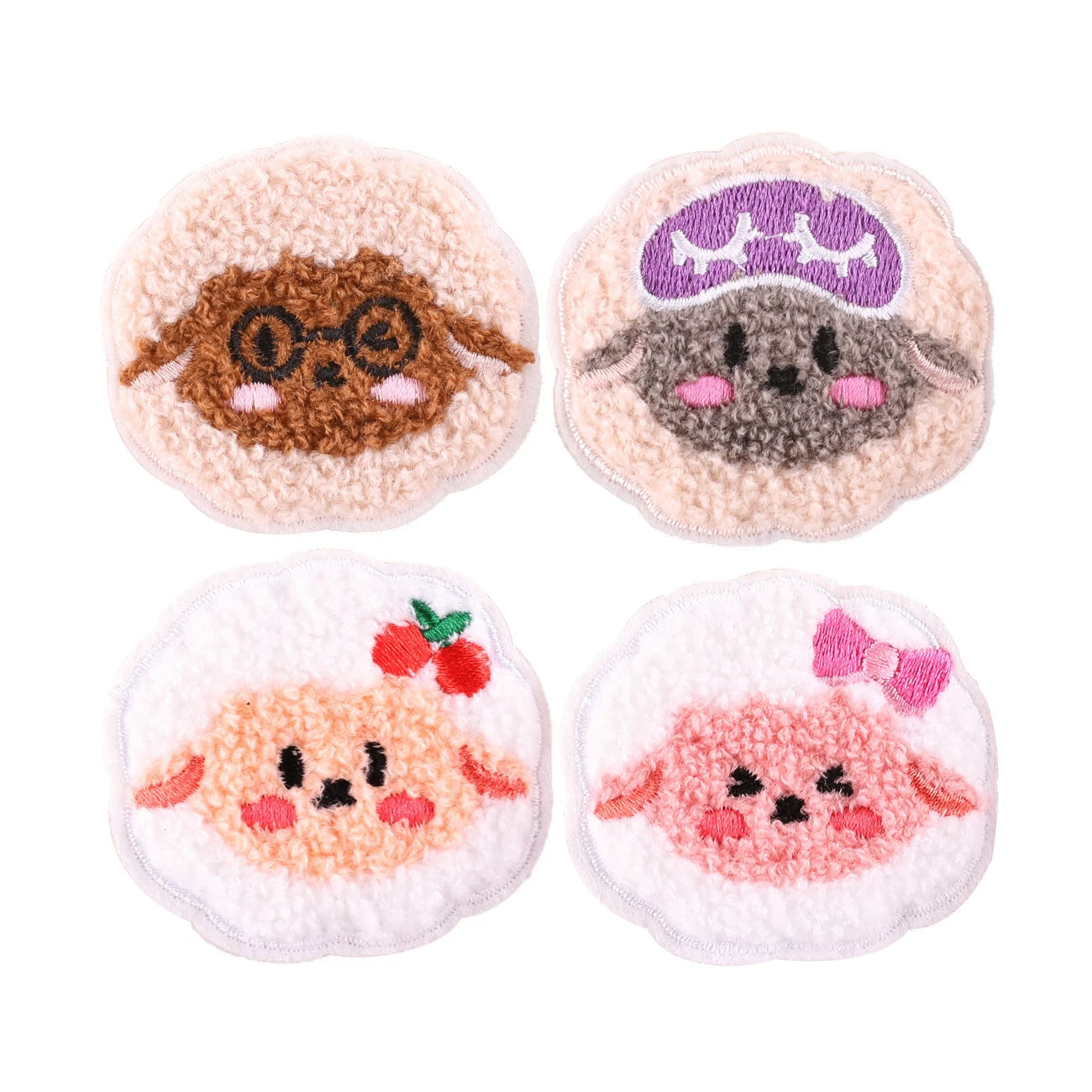 Cartoon Sheep Chenille Felt Self-adhesive Applique Patch Sheep Chenille Patch