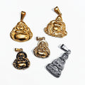 Custom Buddah Laughing Pendant Guan Yin Charm Stainless Steel 18K Gold Plated Religious Jewelry Buddha Necklace Pendant