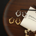 Moge Jewelry High End PVD 18K Gold Plated Silver Simple Geometric Stainless Steel Horseshoe Hoop Earring Trendy Jewelry