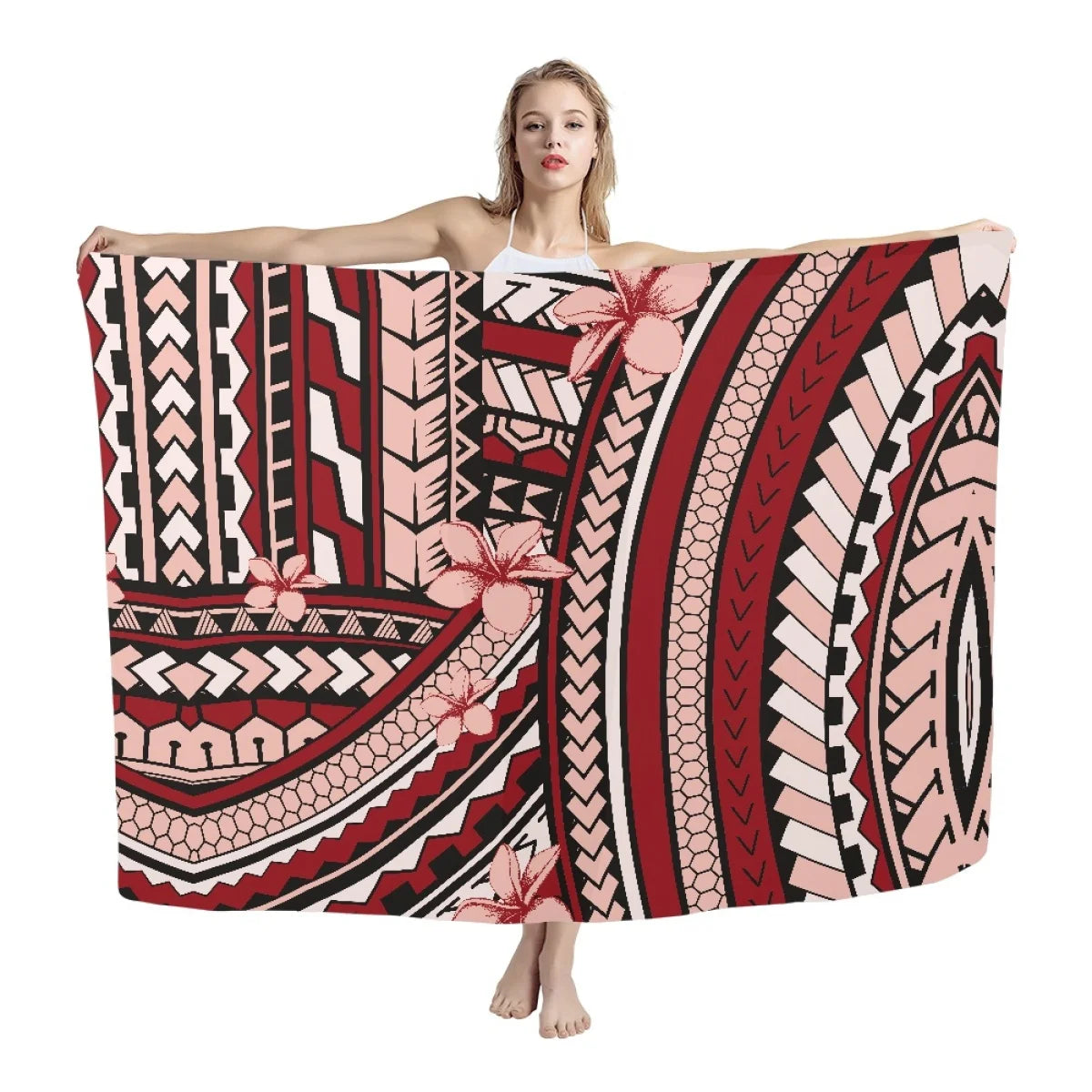 New Arrival Floral Printed Beach Sarong Scarf Beach Dress Beach Swimsuit Wrap Cover-Up Pareo Polynesian Island Sarong Wholesale