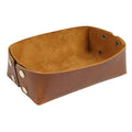 Durable Creative Office Decoration Top Layer Genuine Cowhide Desktop Storage Box Square Tray for Key Storage Desk Organizer