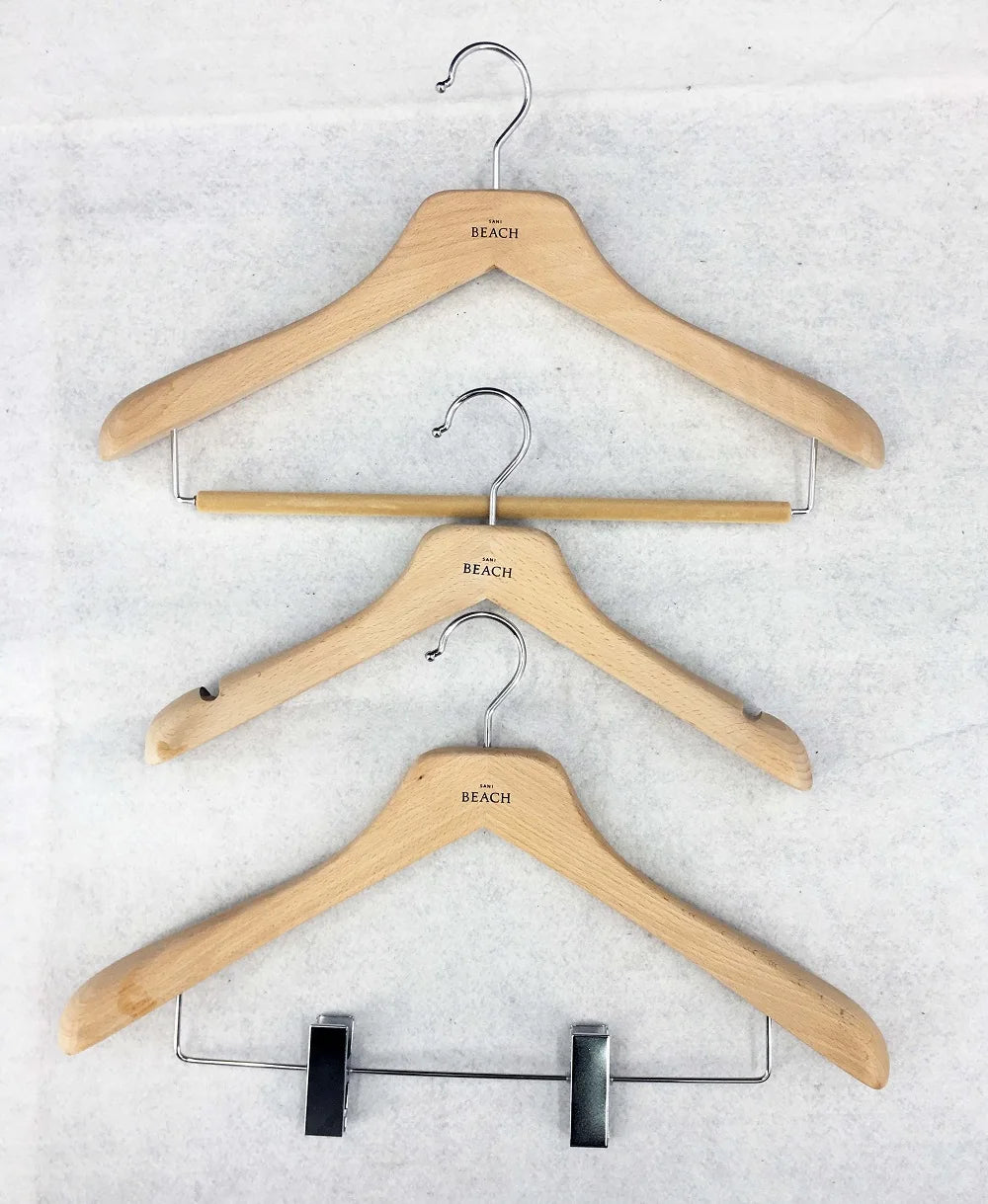 Wholesale Luxury Customised Wide Wood Kids Suit Pants Coat Cloth Wooden Hanger MegaBDM