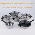 Eco-Friendly Kitchen Stainless Steel Cookware Set 12-Piece Cooking Pot Set Minimalist Design Compatible Induction Home Cooking