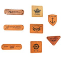Manufacturer Mini size Leather Labels Metal Logos and Leather PU Printing Patch for Clothing