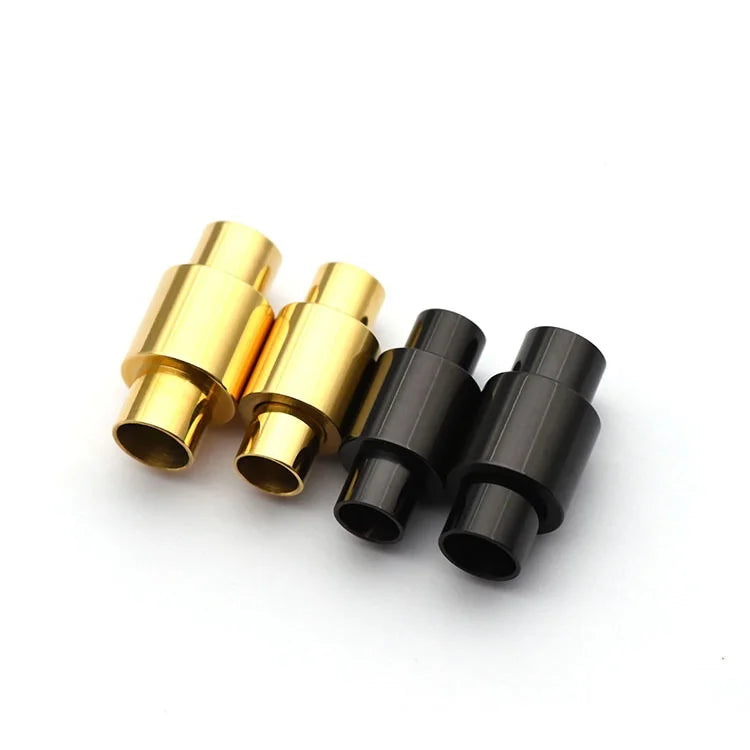 3mm 4mm 5mm 6mm Hole Connector 18K Gold Plated Stainless Steel Magnetic Clasp for DIY Leather Bracelet Necklace Jewelry Clasps