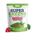 OEM Supergreens Powder Detox Greens with Probiotics & Enzymes Chlorella Spirulina Wheat Grass Ashwagandha for Digestion