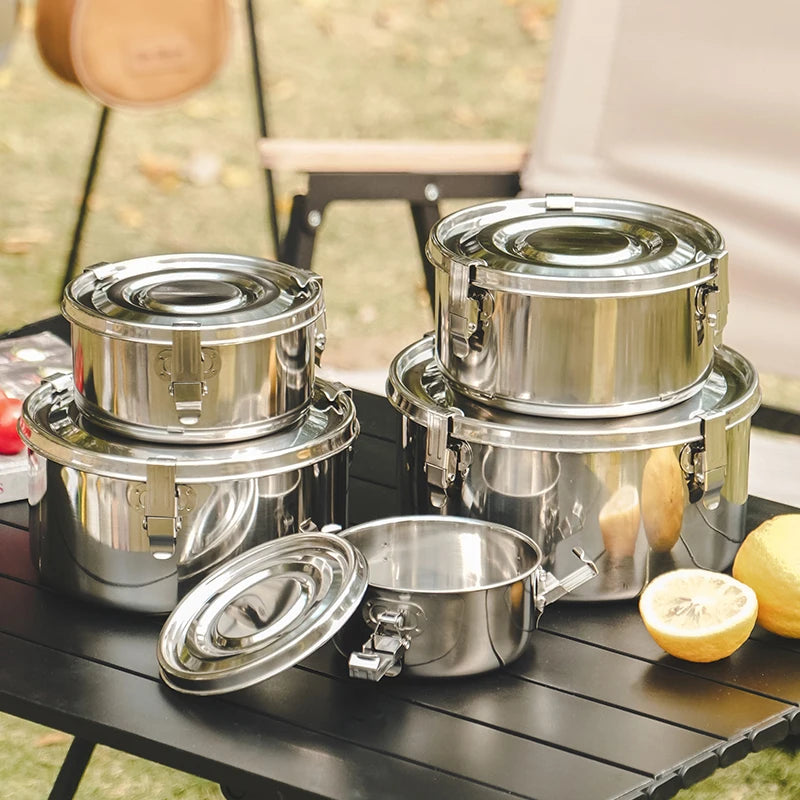 Round Benito Lunch Box Stainless Steel Bento Adult Tiffin Carrier Big Lunch Box In Steel for Food Storage for Adults or Kids