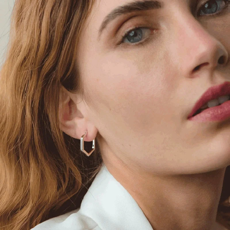 Wholesale Fashion Designer Clip on Earring 925 Sterling Silver 18k Gold Plated Minimalist Fine Jewelry Hoop Earrings for Girls