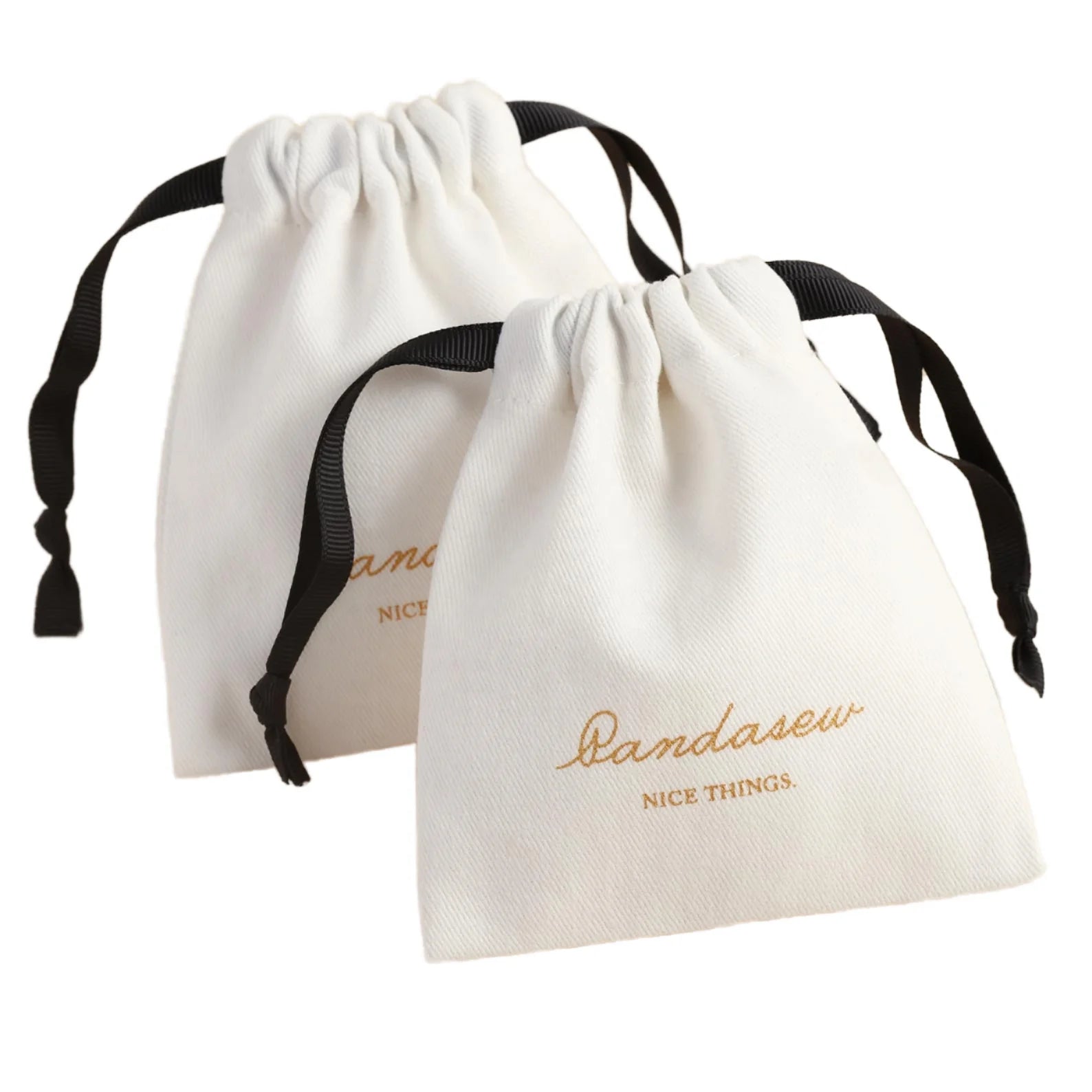 Hot Selling High Quality Organic Cotton Cloth Jewelry Cosmetic Bags Custom Logo Wholesale Recyclable Cotton Rope Bags for Shoes