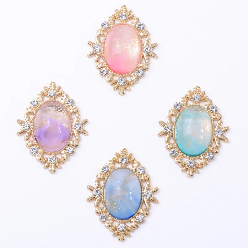 Diamond-shaped Cloudy Colorful Alloy Pendants for Diy Hair Accessories Clothing Jewelry Making