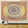 Mandala Flower Tapestry Wall Hanging Bohemian Hippie White Tapestry Sketched Floral Print Tapestries for Home Bedroom Wall Decor MegaBDM