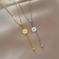 Titanium Steel Flower Beads Necklace for Women Collar Chain Wedding Engagement Jewelry