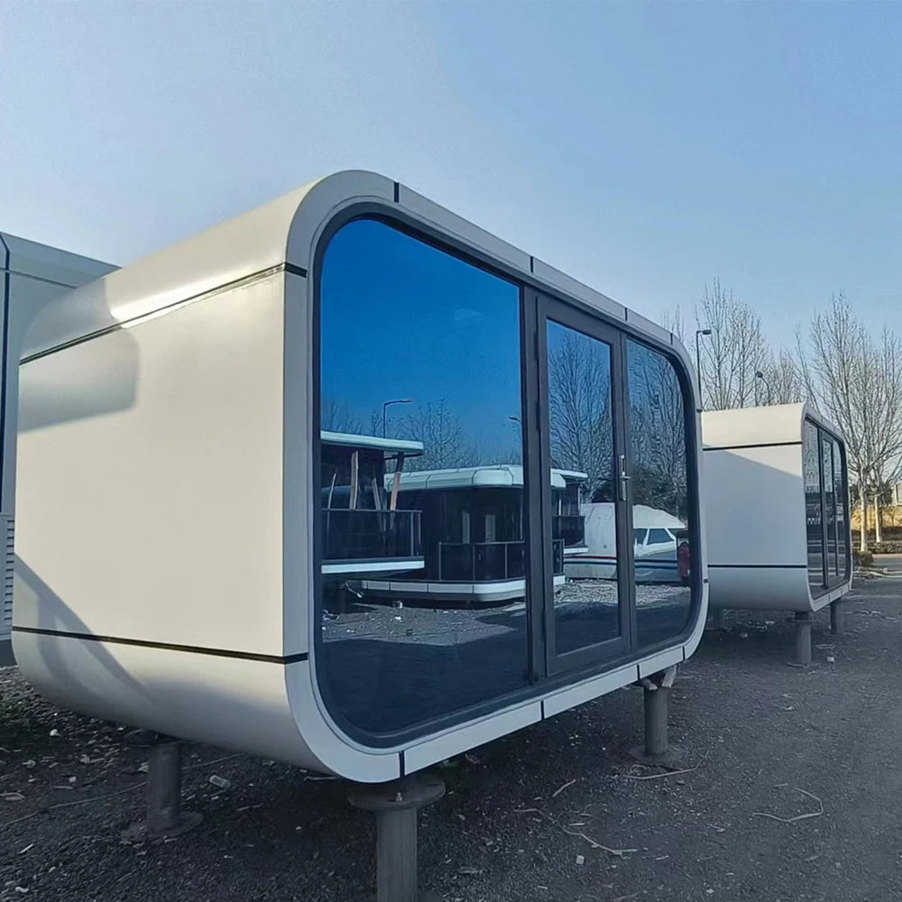 Custom full furnished luxury apple cabin prefab capsule house communication space prefabricated homes for Korea