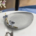 European Style Creative Aged Stainless Steel Fruit Tray Light Luxury Grey Metal Storage Tray Fruit Plate for Modern Home Decor