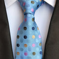 3.15inch Tie Men Gravatas Classic Many Color Newest Design Silk Necktie Shirt Accessories Striped Sky Blue Man's Office