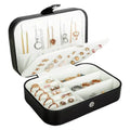 Multifunctional Simple Rectangle Girl Jewelry Storage Box Earring Plate Rings Necklace Boxes with Button Closure PU Leather