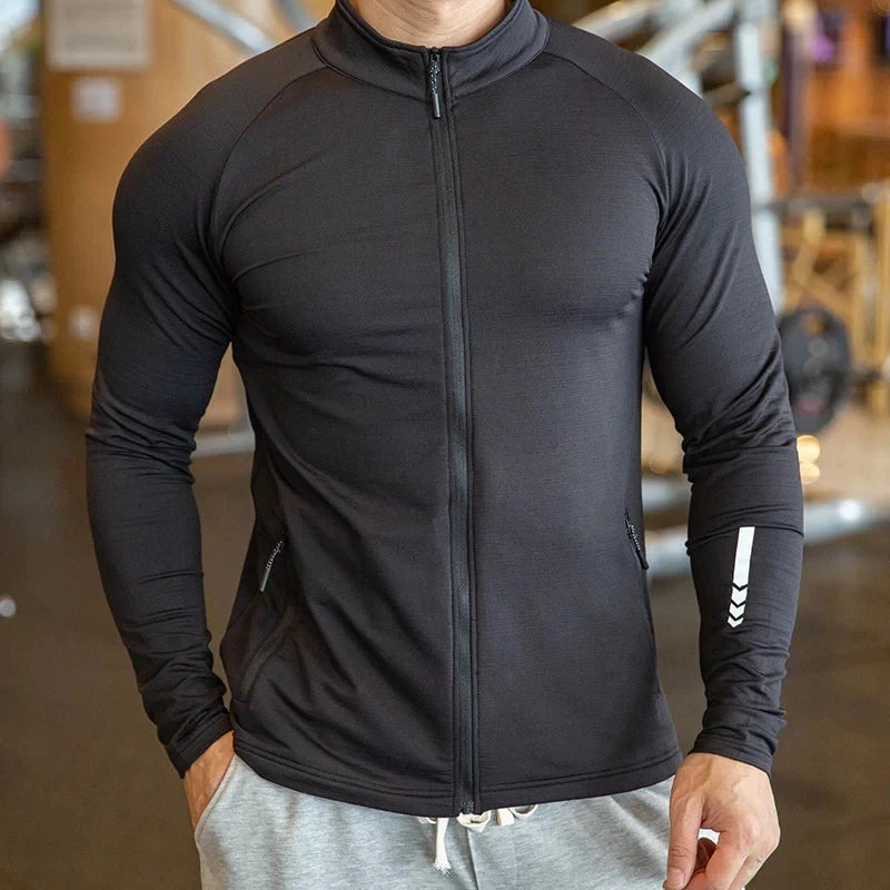 OEM Men's Long Sleeve Jacket Outdoor Custom Sports Running Gym Print Jacket