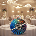 Large 33cm Eco-Friendly Rave Bamboo Hand Folding Fans with Painted Technique for Wedding Home Decoration & Business Gifts