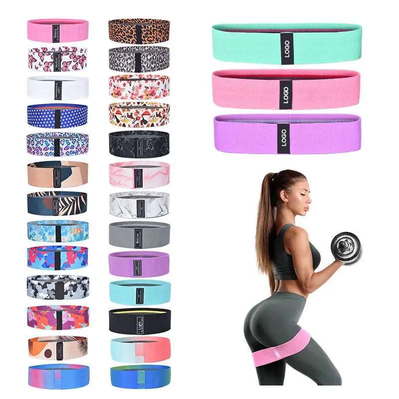 ZJFIT Custom Logo Gym Workout Fitness Bands Leg Hip Booty Loop Resistance Band Set with Exercise Features